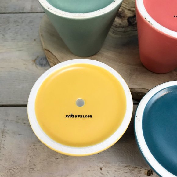 RED ENVELOPE Modern Bud Vases Set Of 6 Conical Colorful Air Plant Succulent Pots - Picture 6 of 7